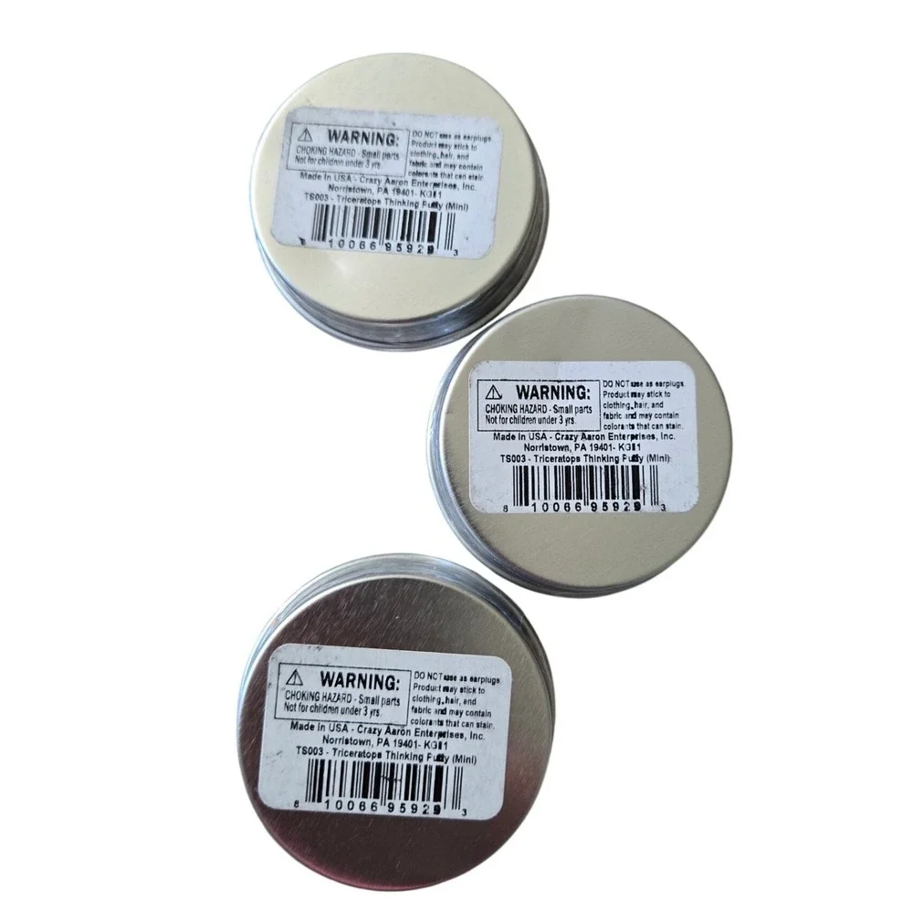 Crazy Aaron Mini Thinking Putty Kids 0.46oz Multi Triceratops 3 Pack TS003 Seal